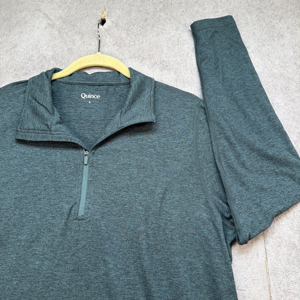 Quince Flowknit‎ Performance Men's Green 1/2 Zip Pullover Large